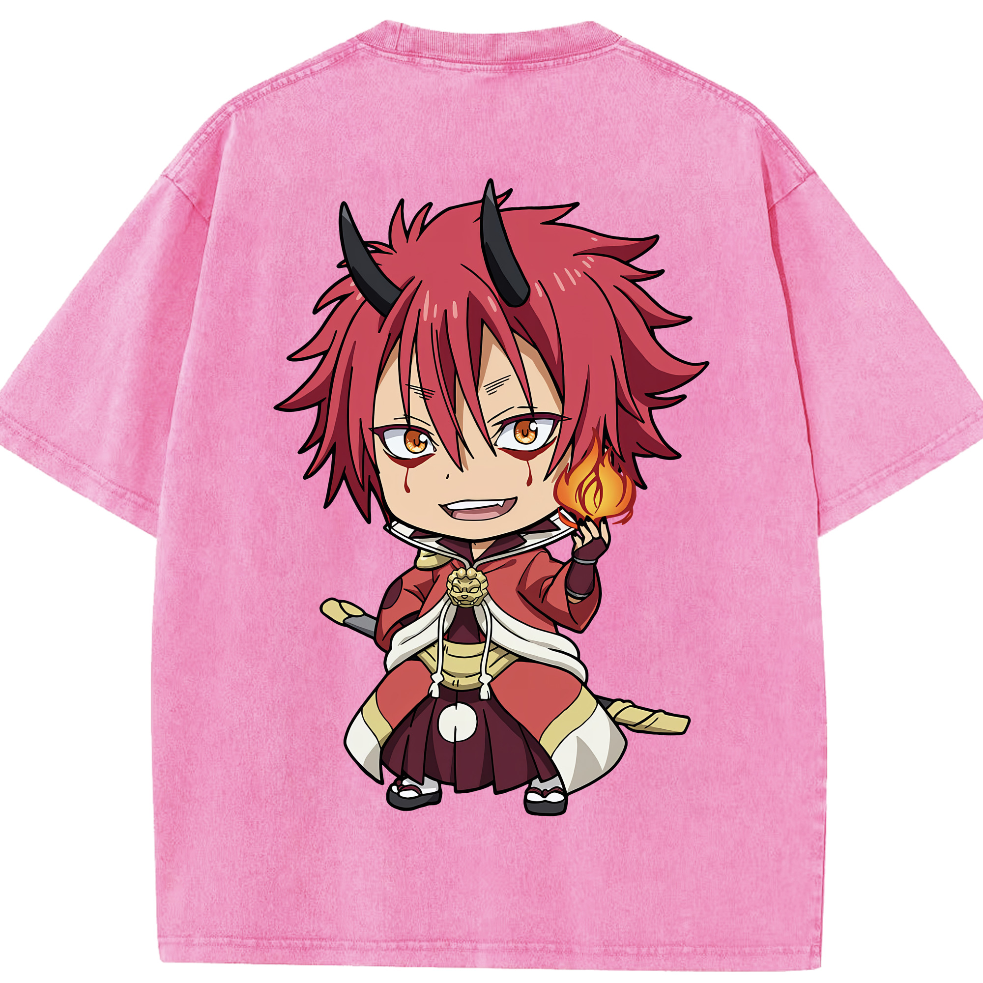 （画像用） 転スラ Regarding Reincarnated to Slime 綿100% ヴィンテージ風 半袖Tシャツ（背面プリント）